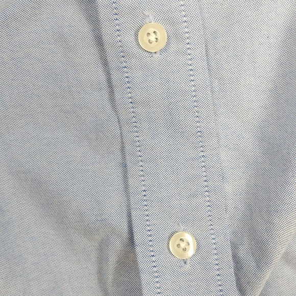 Chaps metallic blue men's long sleeve button down shirt size 16/16.5 (32/33) - Picture 4 of 11
